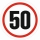 Indicator Semnalizare Limitare viteza 50, autocolant diametru 120mm